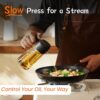 TrendPlain Glass Olive Oil Sprayer 16oz/470ml Black | for Cooking, 2 in 1, Olive Oil Dispenser, for Kitchen Gadgets, Air Fryer, Salad, BBQ