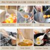 Umite Chef Kitchen Cooking Utensils Set, 33 pcs Non-Stick Silicone Cooking Kitchen Utensils Spatula Set with Holder, Wooden Handle Silicone Kitchen...