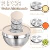 Umite Chef Mixing Bowls with Airtight Lids Set, 8PCS Stainless Steel Khaki Nesting Bowls with Grater Attachments, Kitchen Bowls with Non-Slip...