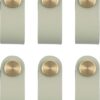 VIDELLY 6 Pieces Leather Pulls for Drawer, Handmade Leather Drawer Pulls Cabinet Dresser Door Handle Knobs with Screw, Gray
