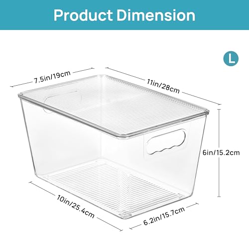 Vtopmart 6 Pack Clear Stackable Storage Bins with Lids, Large Plastic Containers with Handle for Pantry Organizer and Storage,Perfect for... Vtopmart 6 Pack Clear Stackable Storage Bins with Lids, Large Plastic Containers with Handle for Pantry Organizer and Storage,Perfect for...