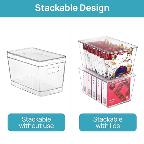 Vtopmart 6 Pack Clear Stackable Storage Bins with Lids, Large Plastic Containers with Handle for Pantry Organizer and Storage,Perfect for... Vtopmart 6 Pack Clear Stackable Storage Bins with Lids, Large Plastic Containers with Handle for Pantry Organizer and Storage,Perfect for...