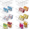 Vtopmart 8 Pack Food Storage Organizer Bins, Clear Plastic Bins for Pantry, Kitchen, Fridge, Cabinet Organization and Storage, 4 Compartment Holder...