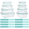 Vtopmart 8 Pack Glass Food Storage Containers with Airtight Lids, Glass Meal Prep Containers, Lunch Office Meal for Microwave, Oven, Freezer and...
