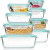 Vtopmart 8 Pack Glass Food Storage Containers with Airtight Lids, Glass Meal Prep Containers, Lunch Office Meal for Microwave, Oven, Freezer and...