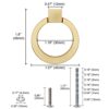 WEAVERBIRD Zinc Alloy Cabinet Knobs Gold Kitchen Hardware Drawer Pulls Rings Brushed Brass Single Hole Handles 1.57" Diameter, Pack of 10