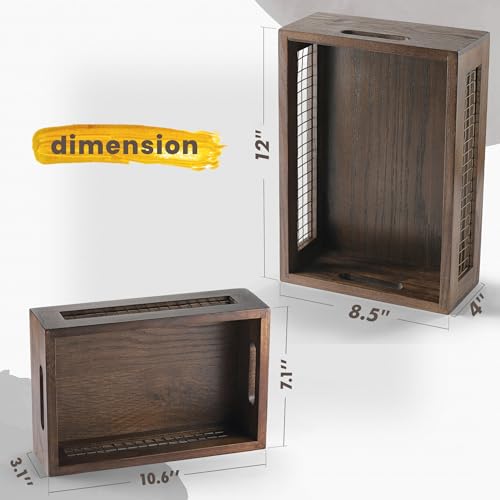 Wooden Countertop Baskets Set of 2 for Kitchen, Bathroom, Pantry|Wall Mount Upgrade with Full Accessories| Rustic Nesting Boxes|Wooden Organizer... Wooden Countertop Baskets Set of 2 for Kitchen, Bathroom, Pantry|Wall Mount Upgrade with Full Accessories| Rustic Nesting Boxes|Wooden Organizer...