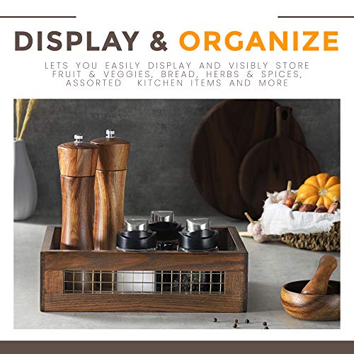 Wooden Countertop Baskets Set of 2 for Kitchen, Bathroom, Pantry|Wall Mount Upgrade with Full Accessories| Rustic Nesting Boxes|Wooden Organizer... Wooden Countertop Baskets Set of 2 for Kitchen, Bathroom, Pantry|Wall Mount Upgrade with Full Accessories| Rustic Nesting Boxes|Wooden Organizer...