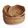 YANGQIHOME Rattan Bread Basket, Round Fruit Baskets, Wicker Storage Bowls, Natural Woven Serving Basket Bowls, Decorative Baskets for Kitchen...